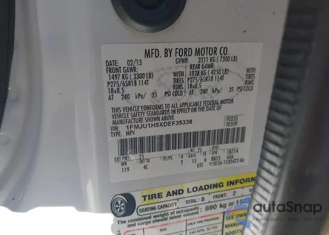 2013 Ford Expedition Xlt from USA, damaged, VIN 1FMJU1H5XDEF35338